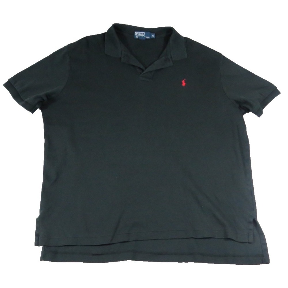 Polo Ralph Lauren Shirt Mens XL Black Short Sleeve Pique Cotton Red Pony Classic